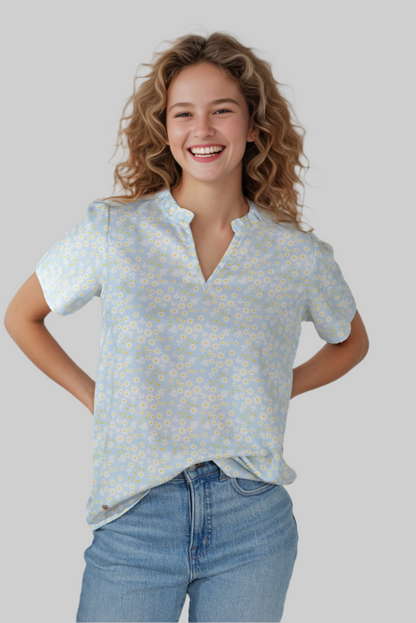 Sky Ruffle Top
