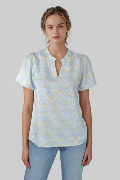Sky Ruffle Top